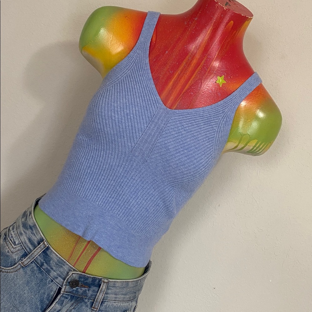 a new day Light Blue Ribbed V-Neck Knit Tank